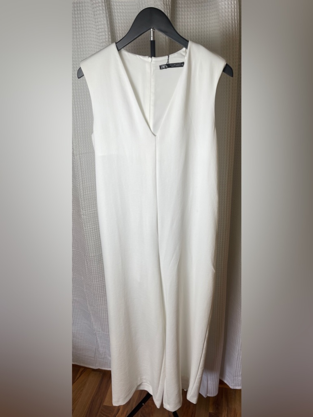 Zara ecru‎ sleevless wide-leg jumpsuit white/ivory womans size S